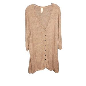 Chalet et Ceci Womens Cardigan Size 3 (See Measurements) 100% Linen Lightweight